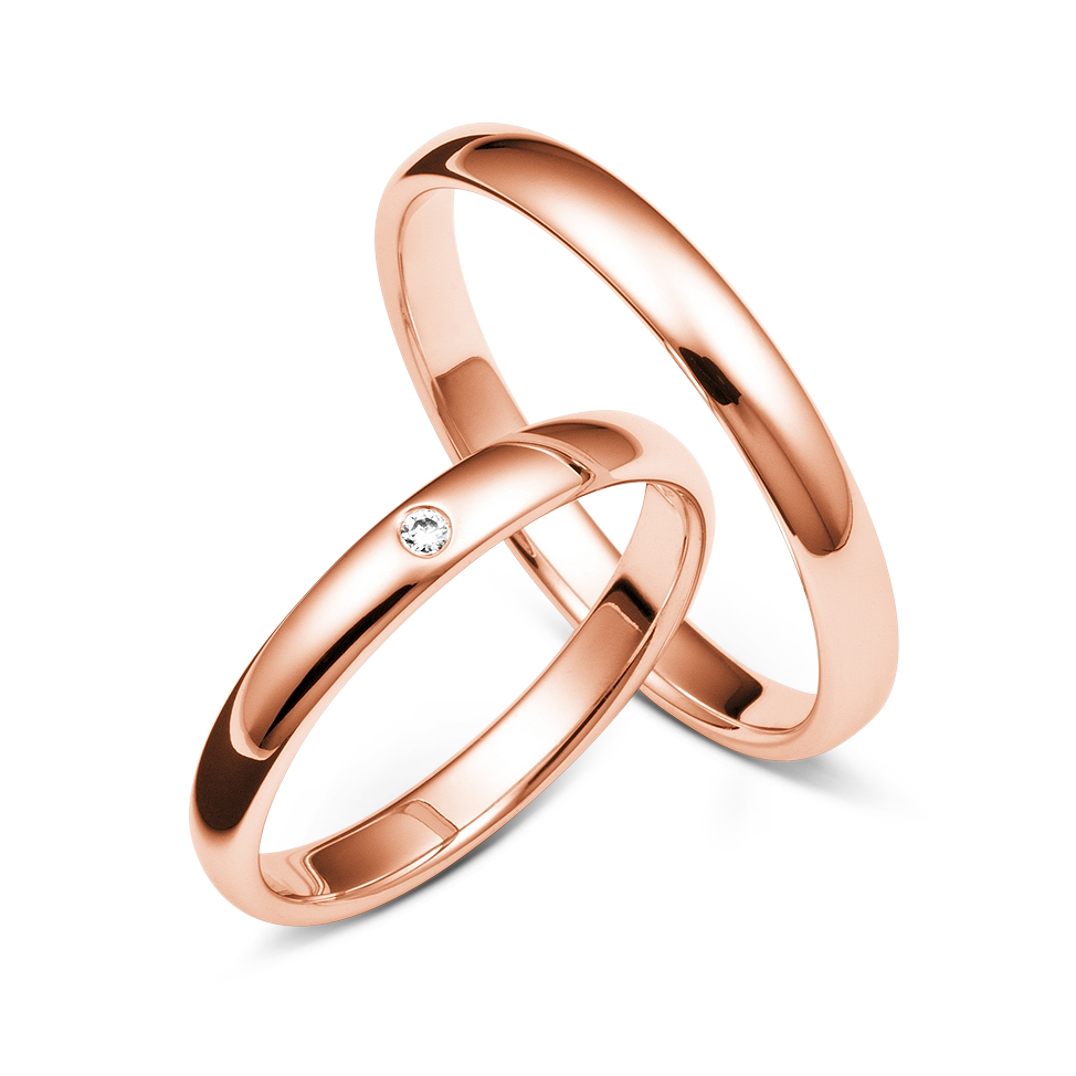 Elegante Ringe in Rosé-, Weiß- & Gelbgold mit glänzender Oberfläche Damenring mit funkelndem Stein