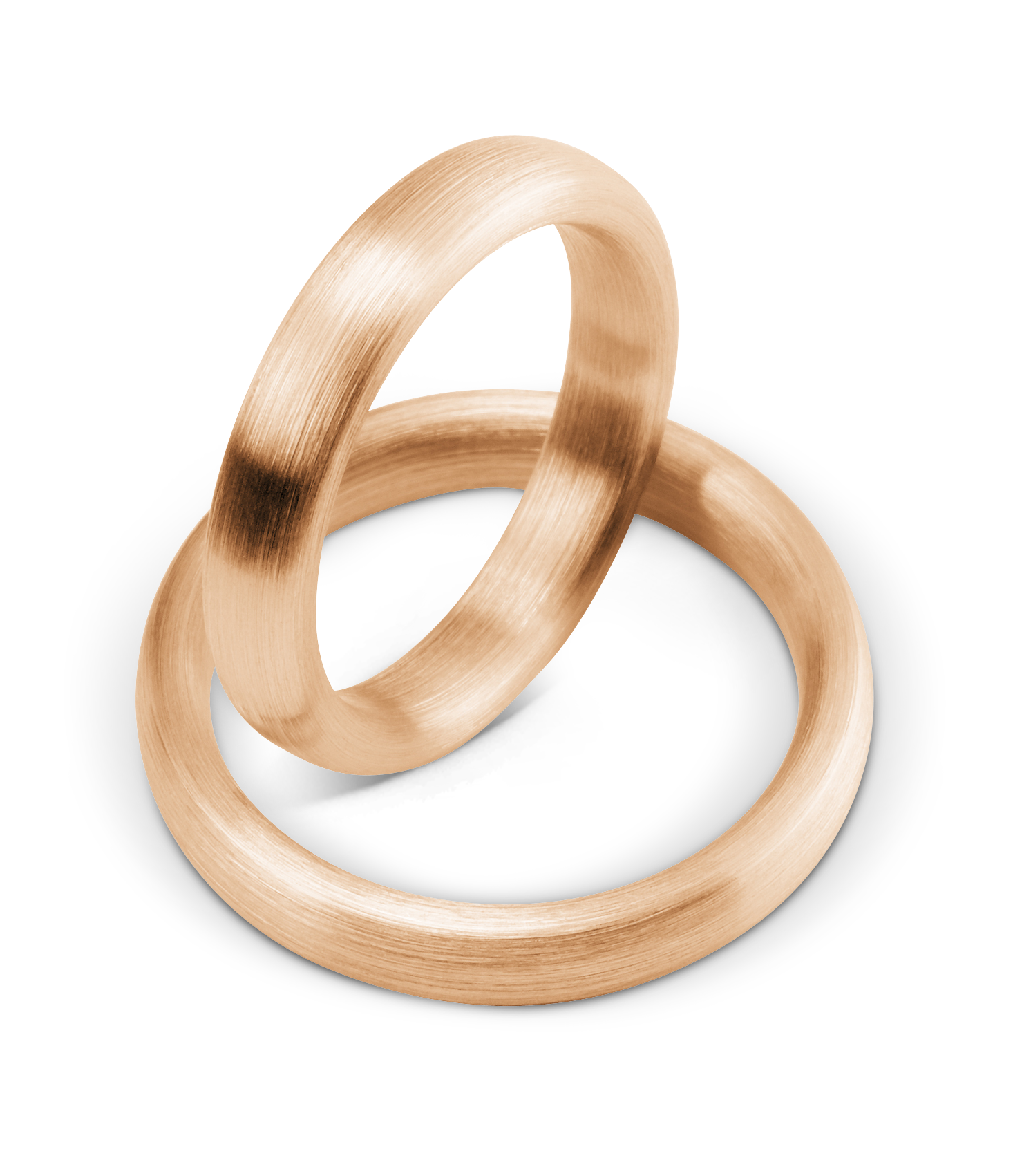 Schlichte durchgehend matte Ringe in Roségold, Gelbgold, Weißgold & Mittelgold zeitlos & elegant