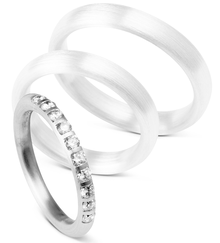 Zarter Vorsteckring in Rosé-, Mittel-, Gelb- & Weißgold mit funkelnden weißen Steinen